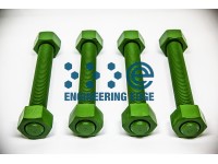 Stud bolt ASTM A320 Gr L7 / Heavy Hex Nut ASTM A194 Gr  7, Corroshield® PTFE  Green 